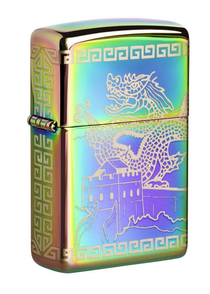 Zippo Armor High Polish Green Elegant Dragon Pocket Lighter, One Size