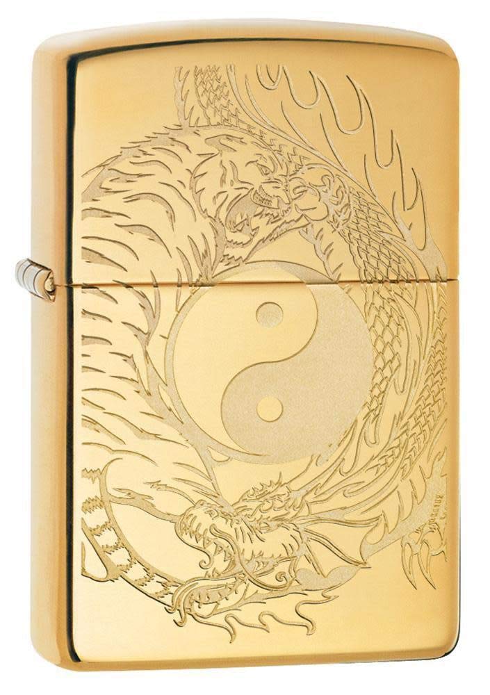 Zippo Armor High Polish Green Elegant Dragon Pocket Lighter, One Size