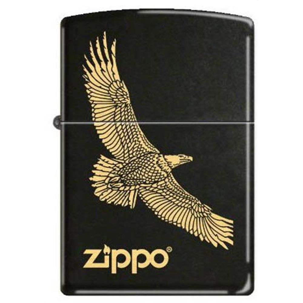 Zippo Eagles Dare Pocket Lighter - Refillable Flip-Top Windproof Lighters - Fierce Soaring Eagle Patriotic Design Pocket Lighters - Luxury Metal Lighter Made in USA