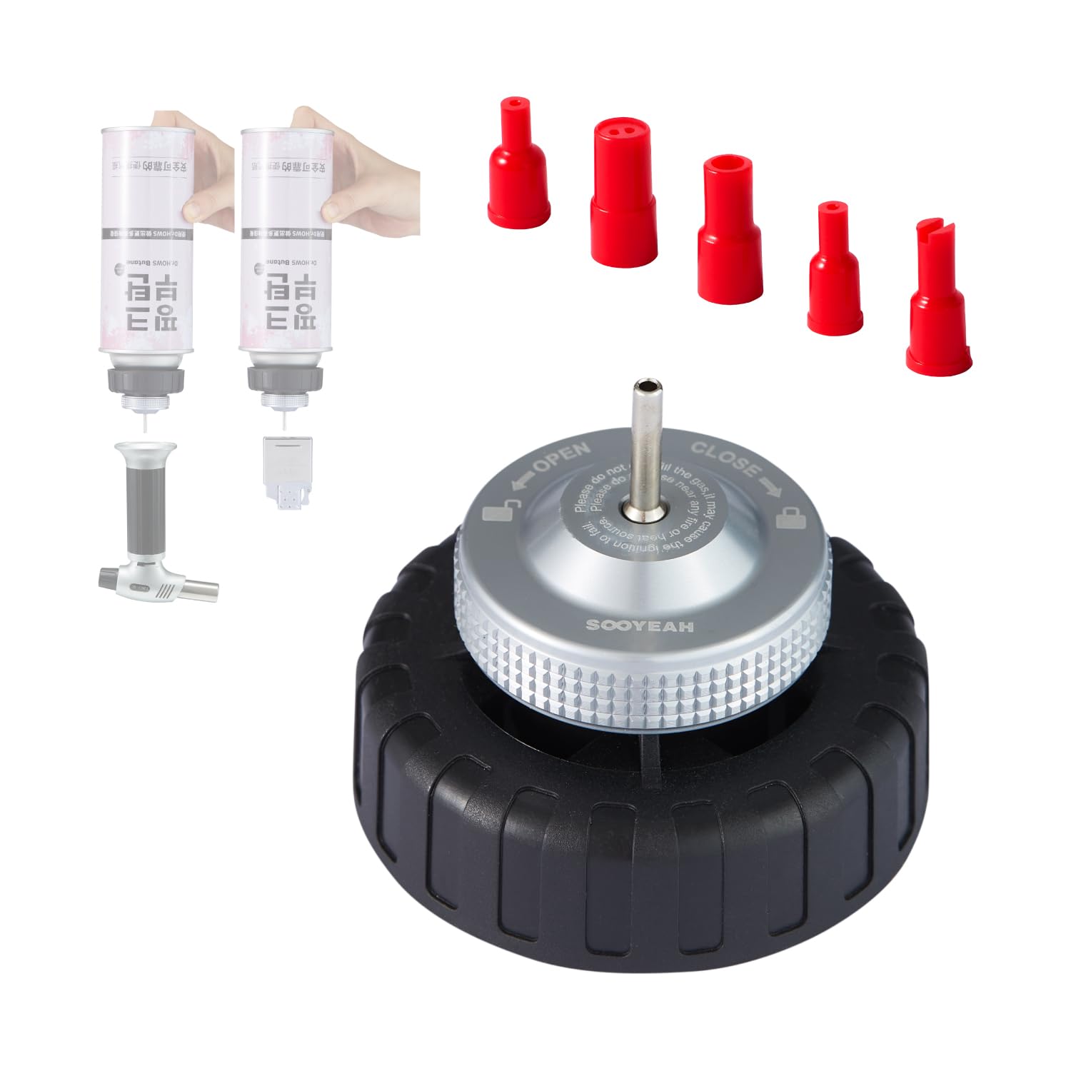 Butane Fill Adapter,Gas Refill Adapter,Butane Nozzle Fill Adapter Tip for use with Butane Lighters/Butane Torches,Convert Cassette Canister Into Inflatable Tank(Gas Canister Not Included)