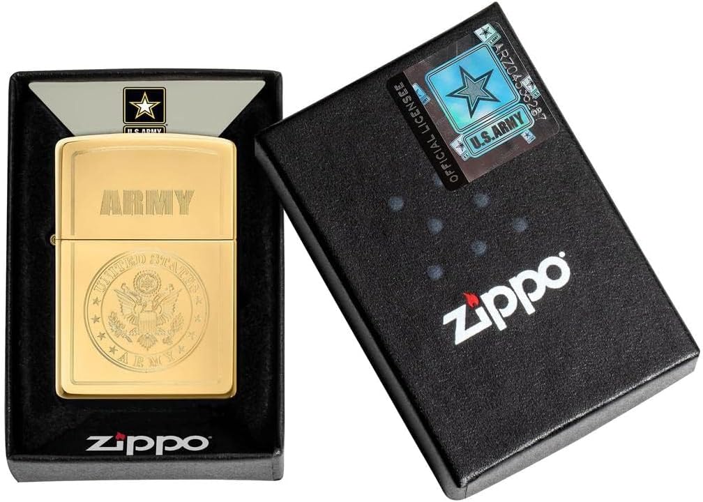 Custom Personalized ZIPPO Classic US Army Windproof Oil Lighter Engraving Christmas, Halloween & Valentines Day Gift (Army GD)