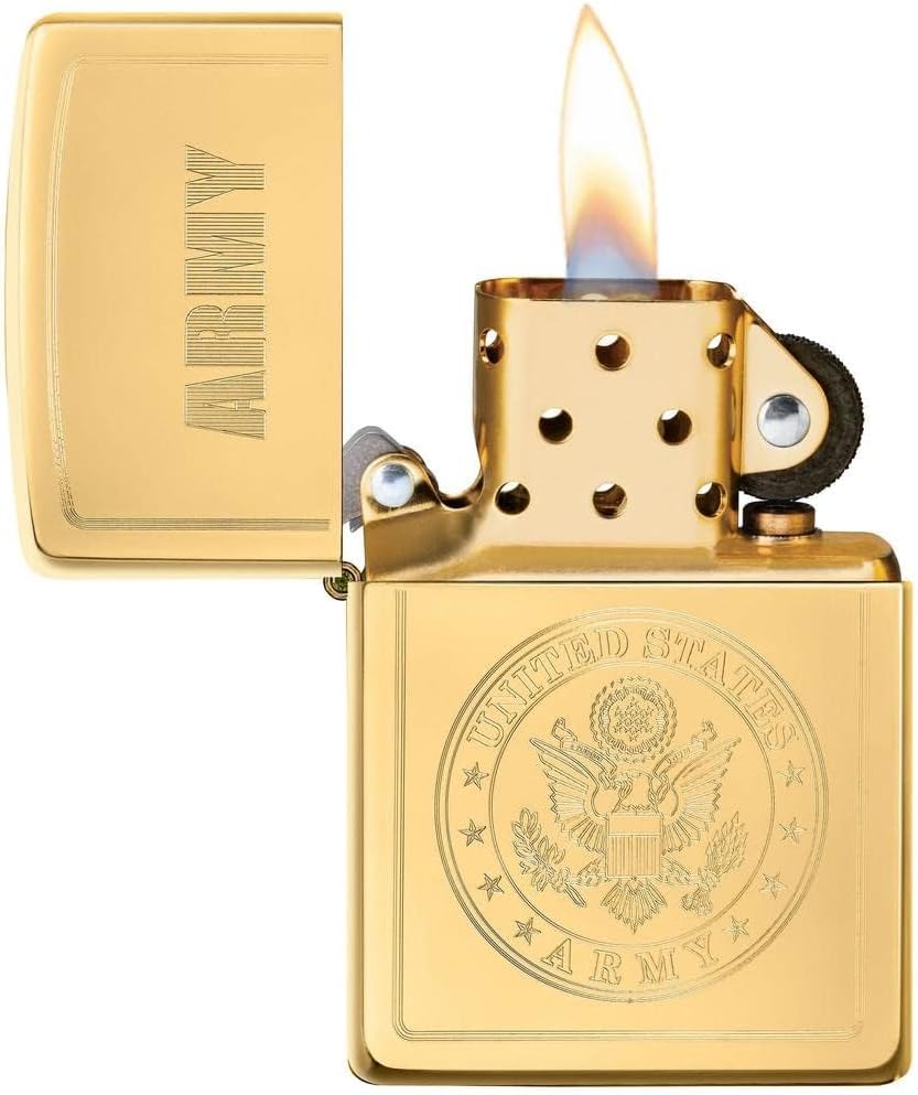 Custom Personalized ZIPPO Classic US Army Windproof Oil Lighter Engraving Christmas, Halloween & Valentines Day Gift (Army GD)