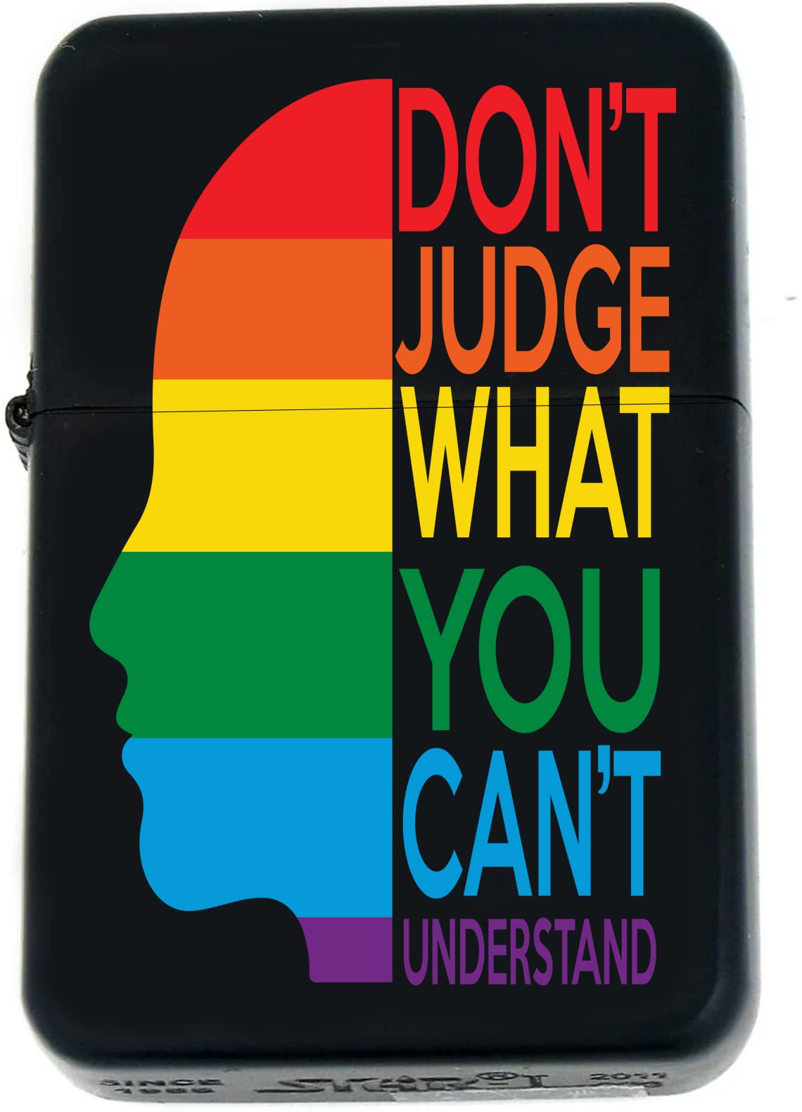 Custom s Infinity Matt Black Lighter! Personalize Lighter with LGBTQ Rainbow Pride and Text (PD-14) - Christmas, Halloween & Valentines Day Gift