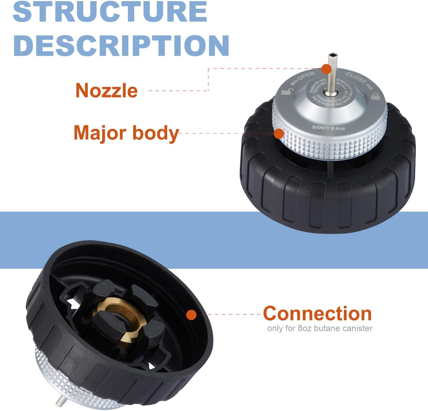 Butane Fill Adapter,Gas Refill Adapter,Butane Nozzle Fill Adapter Tip for use with Butane Lighters/Butane Torches,Convert Cassette Canister Into Inflatable Tank(Gas Canister Not Included)