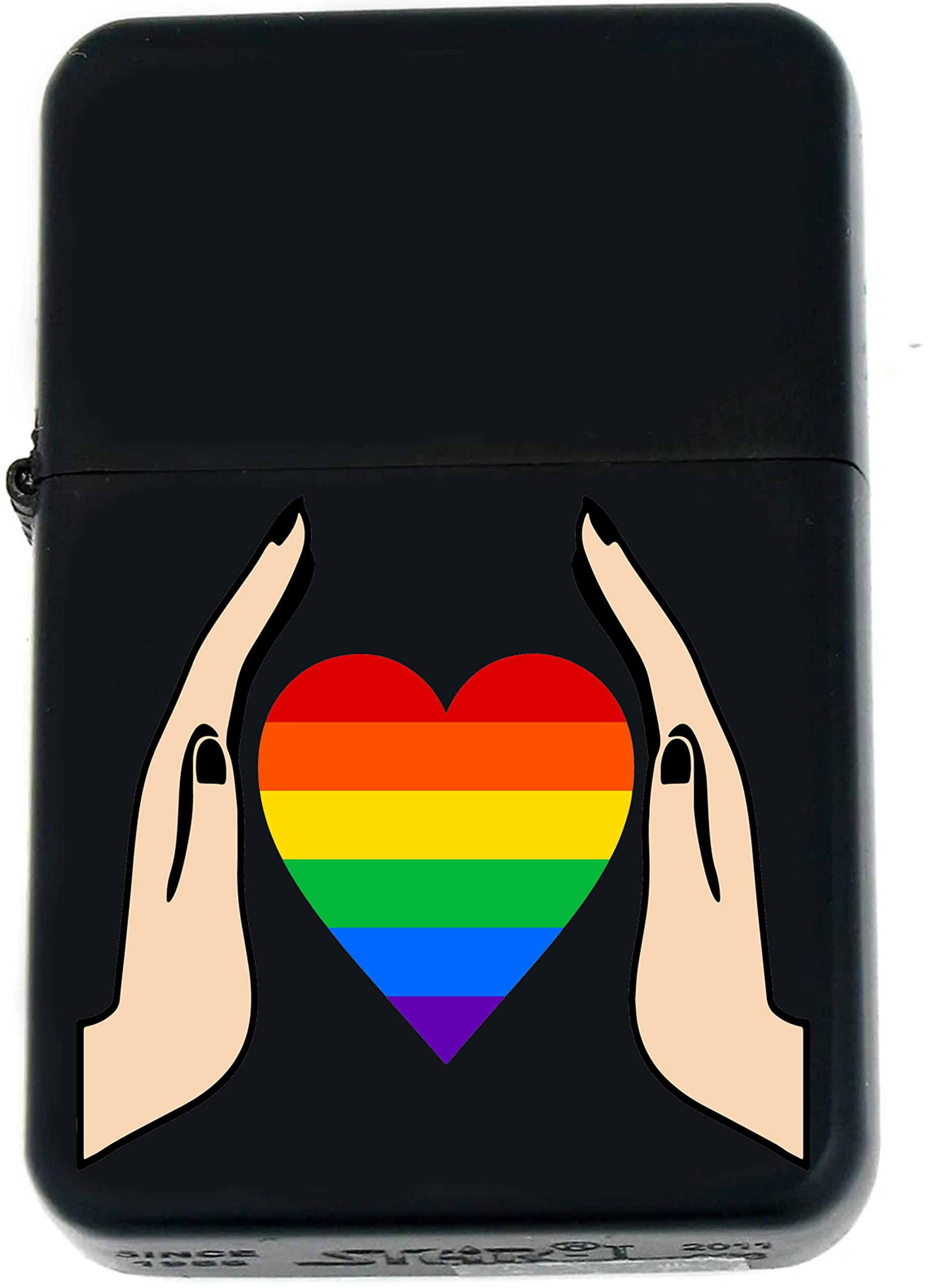 Custom s Infinity Matt Black Lighter! Personalize Lighter with LGBTQ Rainbow Pride and Text (PD-14) - Christmas, Halloween & Valentines Day Gift