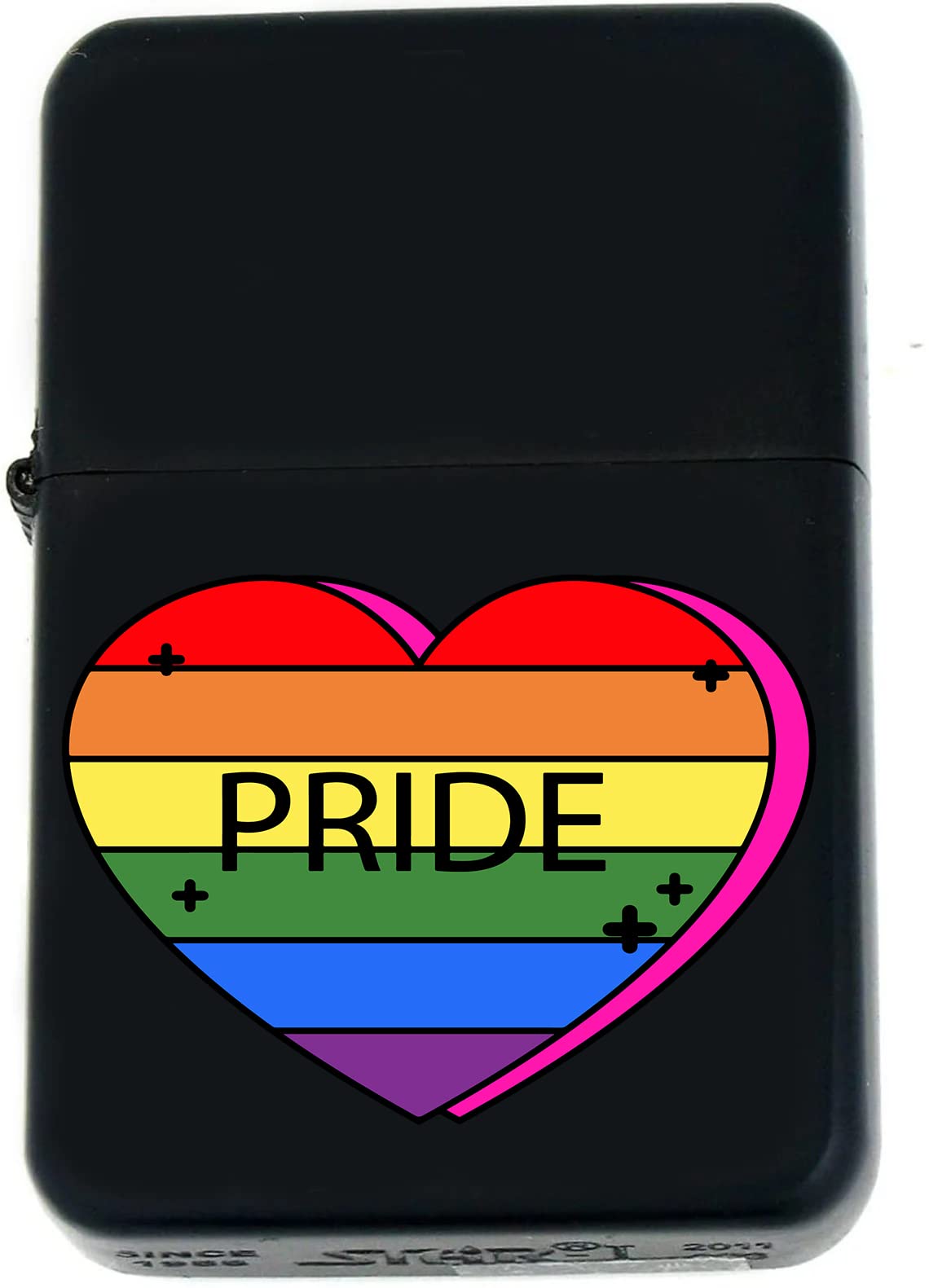 Custom s Infinity Matt Black Lighter! Personalize Lighter with LGBTQ Rainbow Pride and Text (PD-14) - Christmas, Halloween & Valentines Day Gift