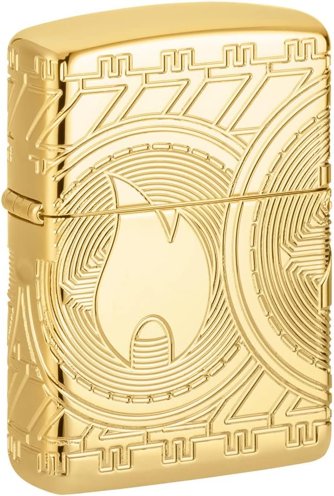 Zippo Currency Design Armor High Polish Gold Pocket Lighter