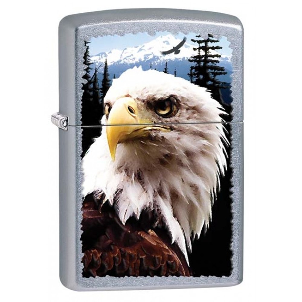 Zippo Eagles Dare Pocket Lighter - Refillable Flip-Top Windproof Lighters - Fierce Soaring Eagle Patriotic Design Pocket Lighters - Luxury Metal Lighter Made in USA