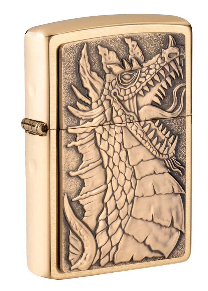 Zippo Armor High Polish Green Elegant Dragon Pocket Lighter, One Size