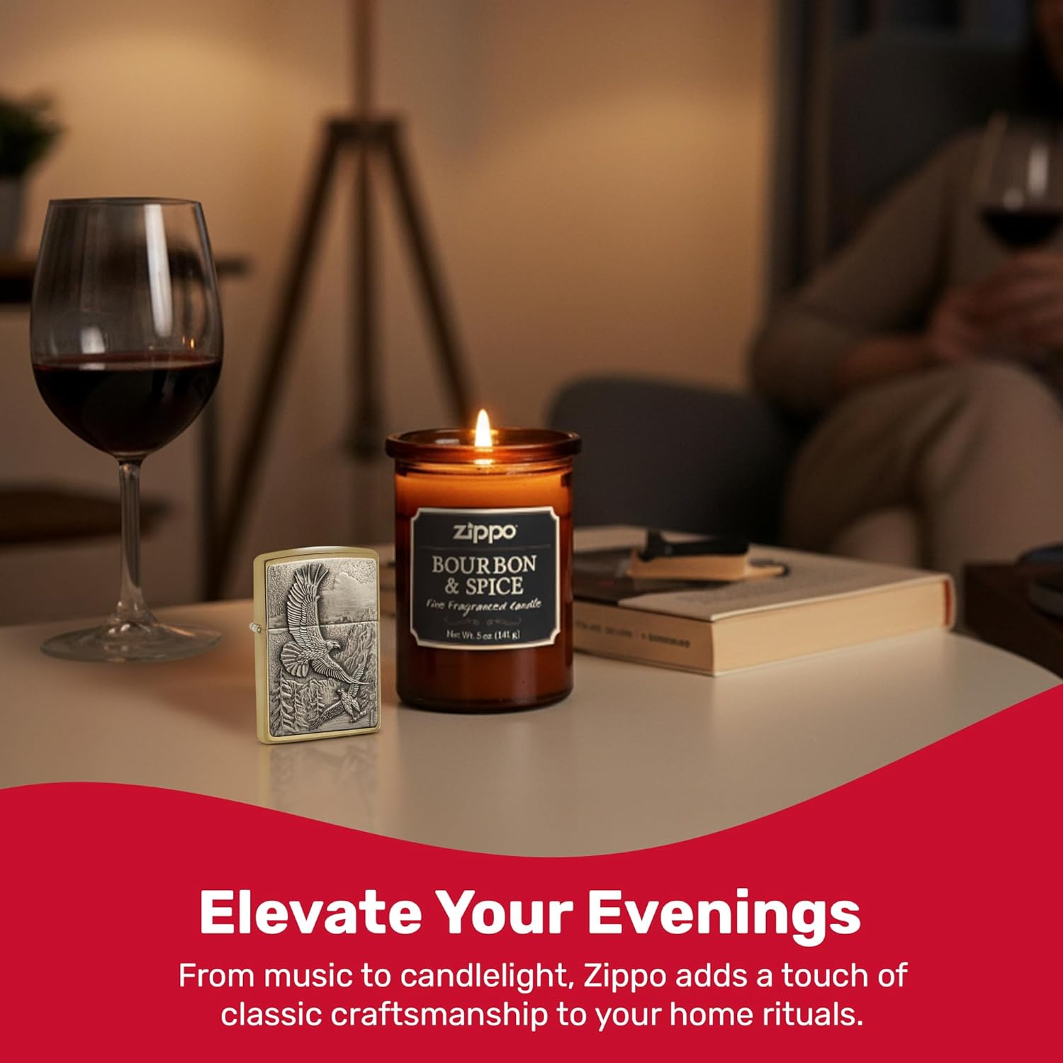 Zippo Eagles Dare Pocket Lighter - Refillable Flip-Top Windproof Lighters - Fierce Soaring Eagle Patriotic Design Pocket Lighters - Luxury Metal Lighter Made in USA