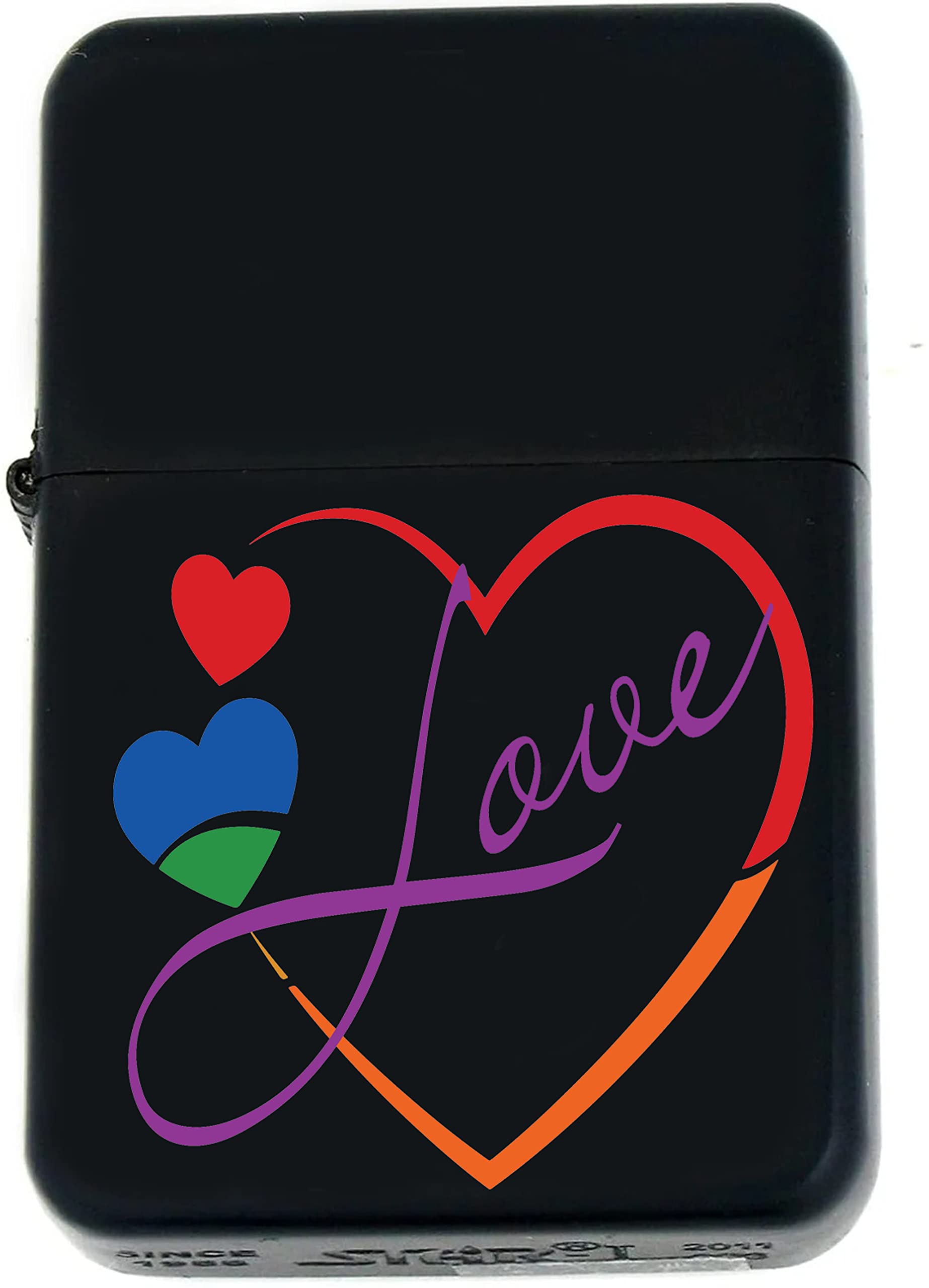 Custom s Infinity Matt Black Lighter! Personalize Lighter with LGBTQ Rainbow Pride and Text (PD-14) - Christmas, Halloween & Valentines Day Gift