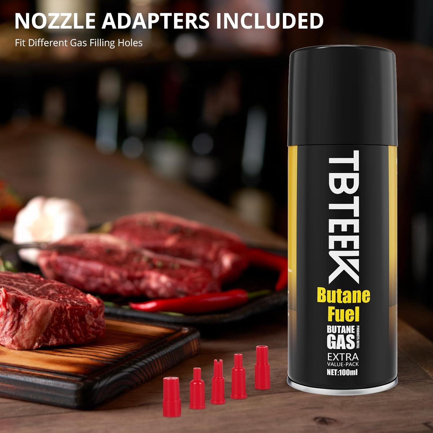 TBTeek Butane Refill, Ultra-Refined Lighter Fluid Refill, 100ml Butane Fuel Refill, Butane Canister for Torch Lighter, Butane Torch, Kitchen Blow Torch (1 Can)