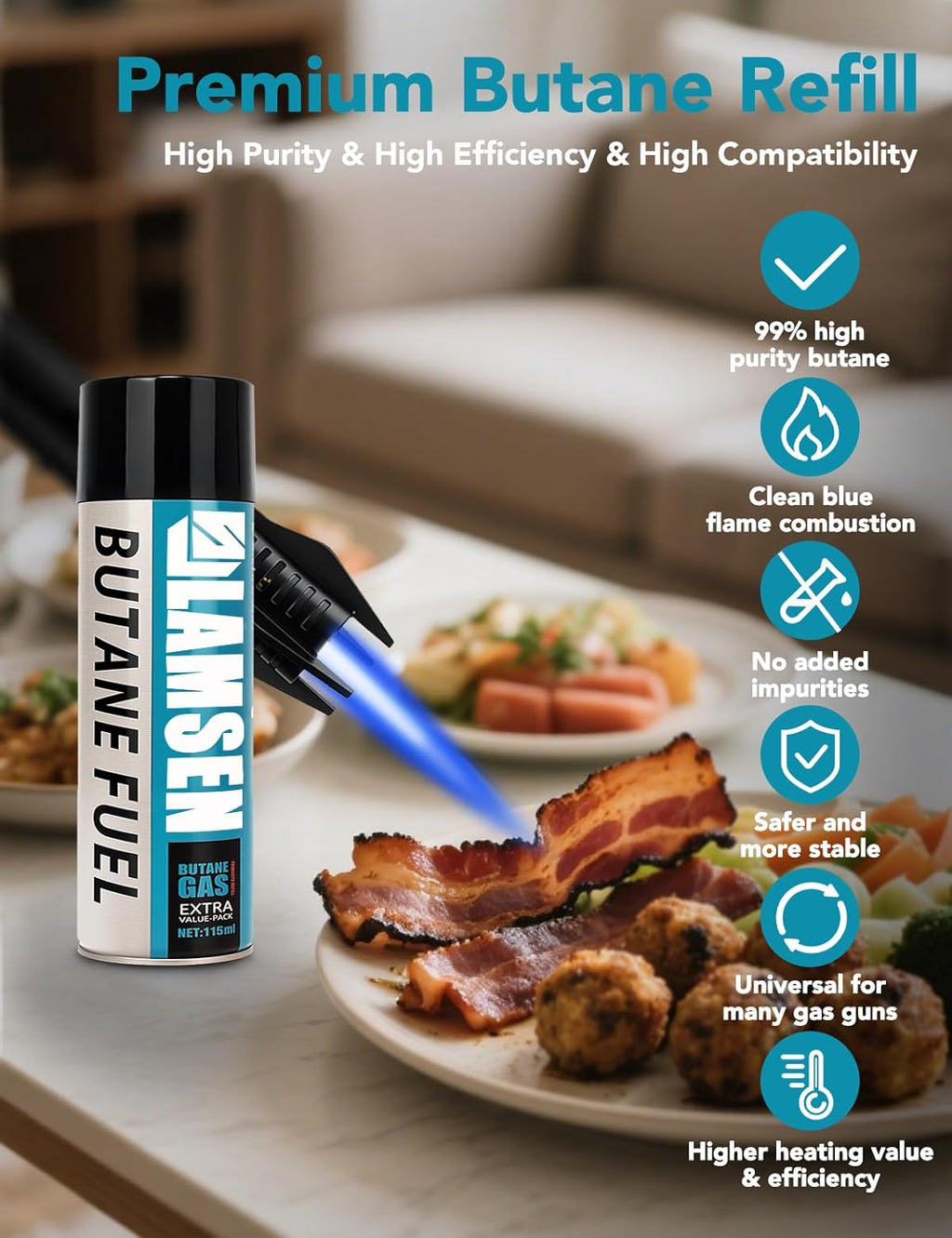 Butane Refill - 100ml, Butane Fuel for Torch Lighter, Butane Canister for Torch Lighter, Butane Fuel Gas for Cooking, Camping and Welding