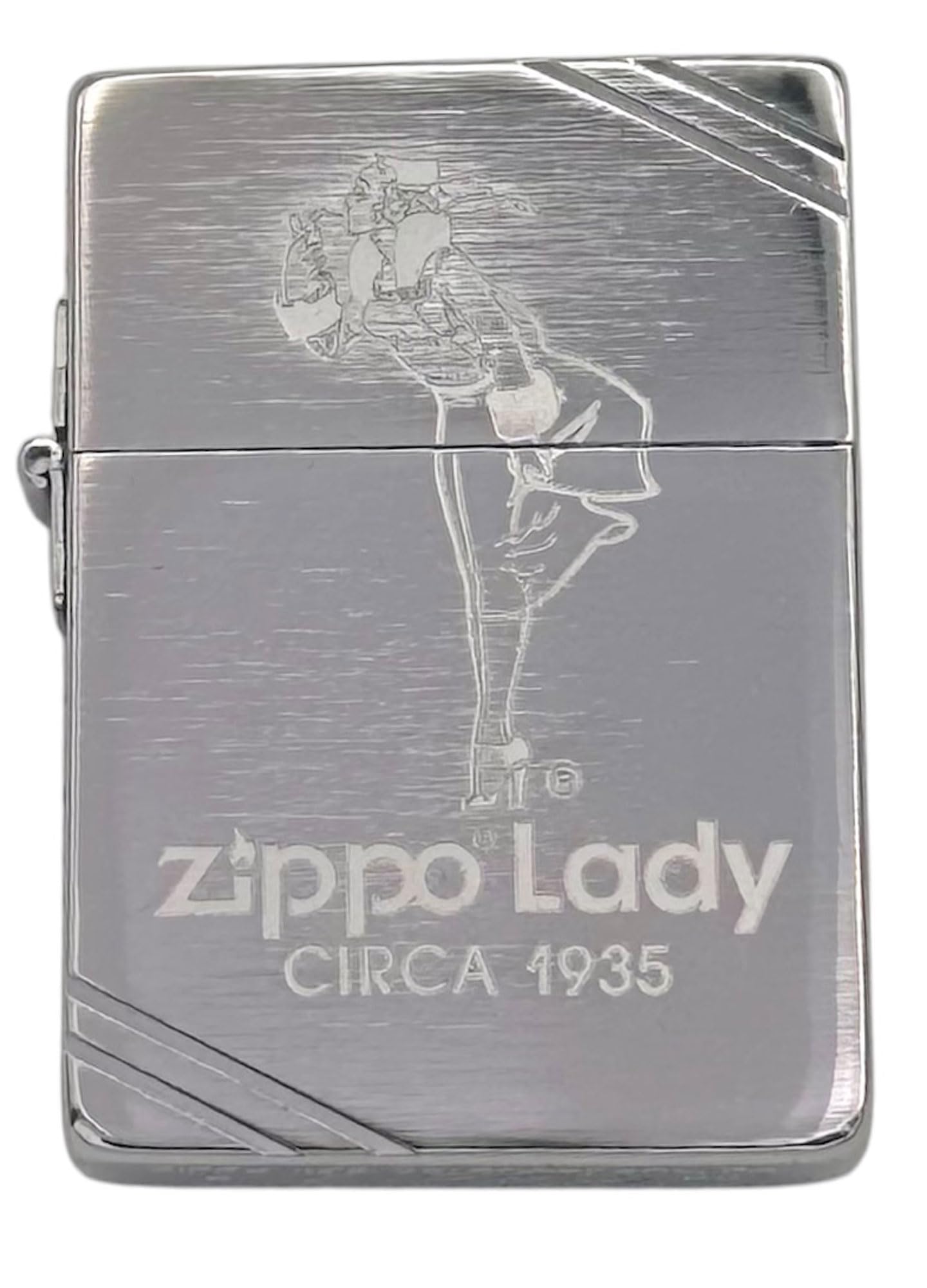 Custom Personalized Zippo Classic Windy Girl Windproof Oil Lighters - Engraving - Christmas, Halloween & Valentines Day Gift (High Polish Chrome)