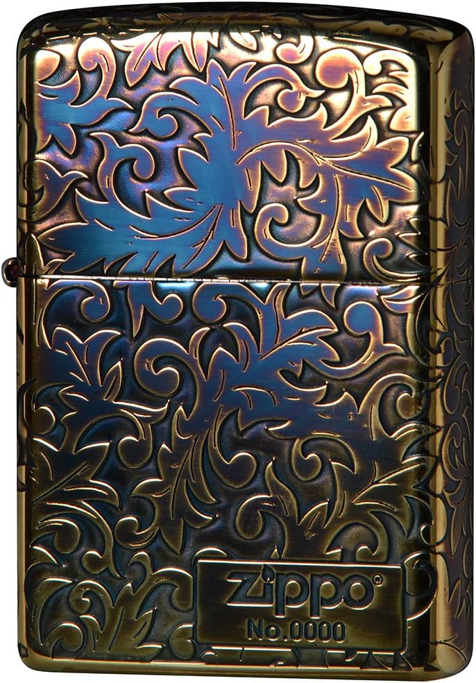 Zippo 2GI-Z5KARA2 Lighter, Gold, Arabesque and Logo, 5 Consecutive Etching, Serial Number Included