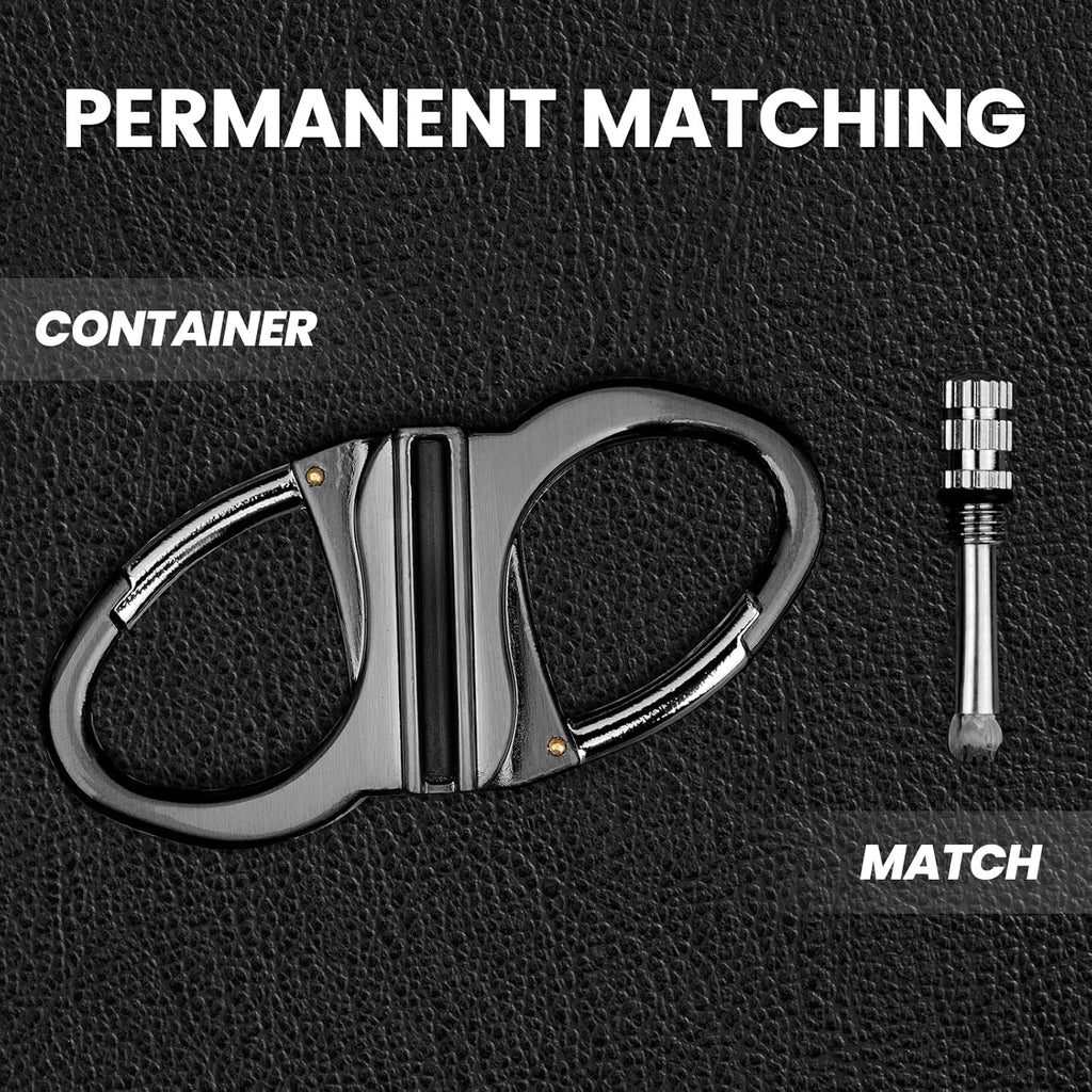 Keychain Lighter,Permanent Match,Permanent Match Keychains,Reusable Fire Starter Key Ring, Hidden Forever Lighter Keychain,For Outdoor Survival Gift for Men,Mini Waterproof Lighters